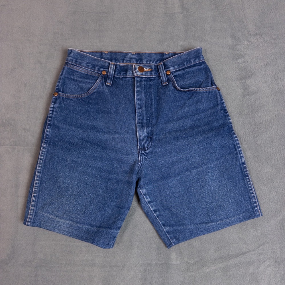Wrangler Denim Shorts Womens 7 Medium Blue High Waisted 14MWZG